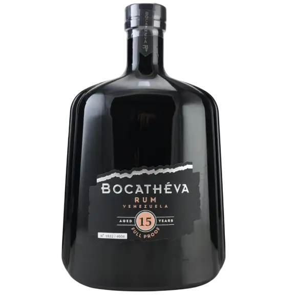 Image of the front of the bottle of the rum Bocatheva Full Proof