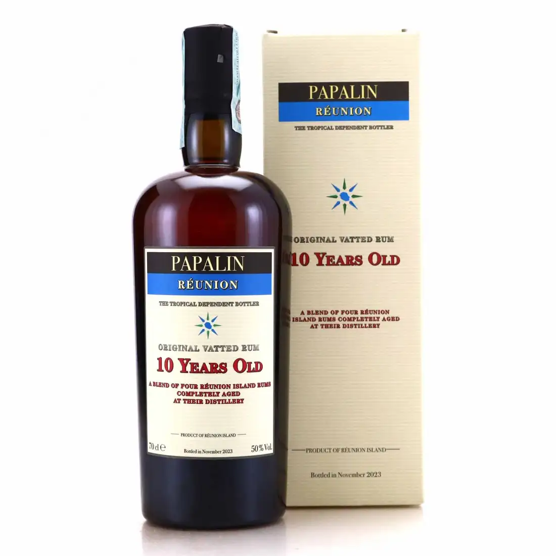 Image of the front of the bottle of the rum Papalin Réunion