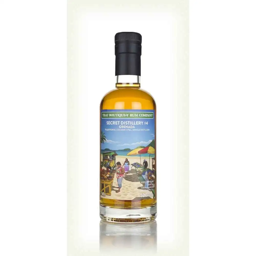 Image of the front of the bottle of the rum Secret Distillery #4
