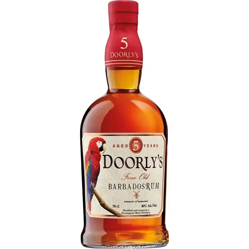 Image of the front of the bottle of the rum Doorly’s 5 Years