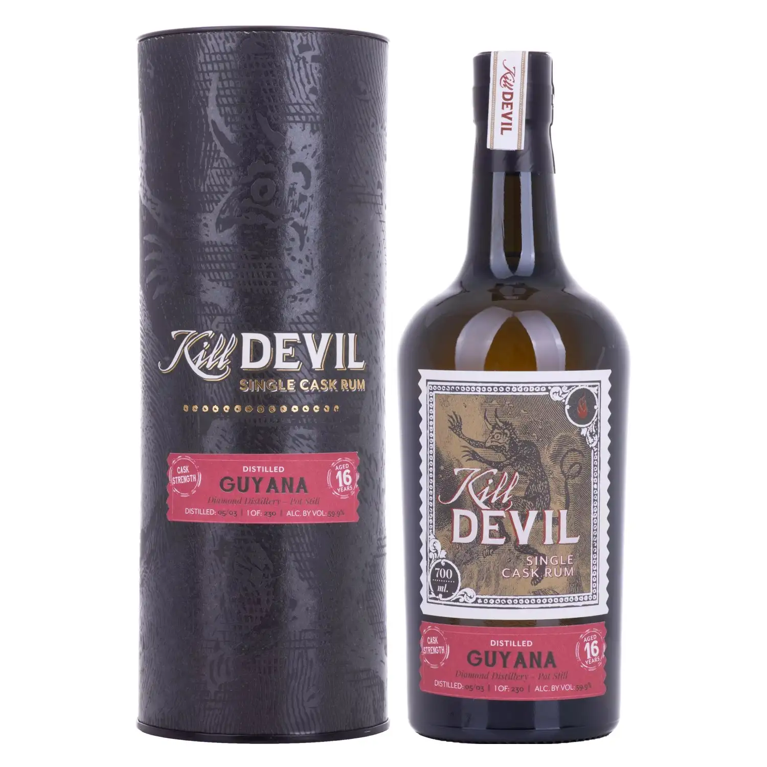 Image of the front of the bottle of the rum Kill Devil Guyana