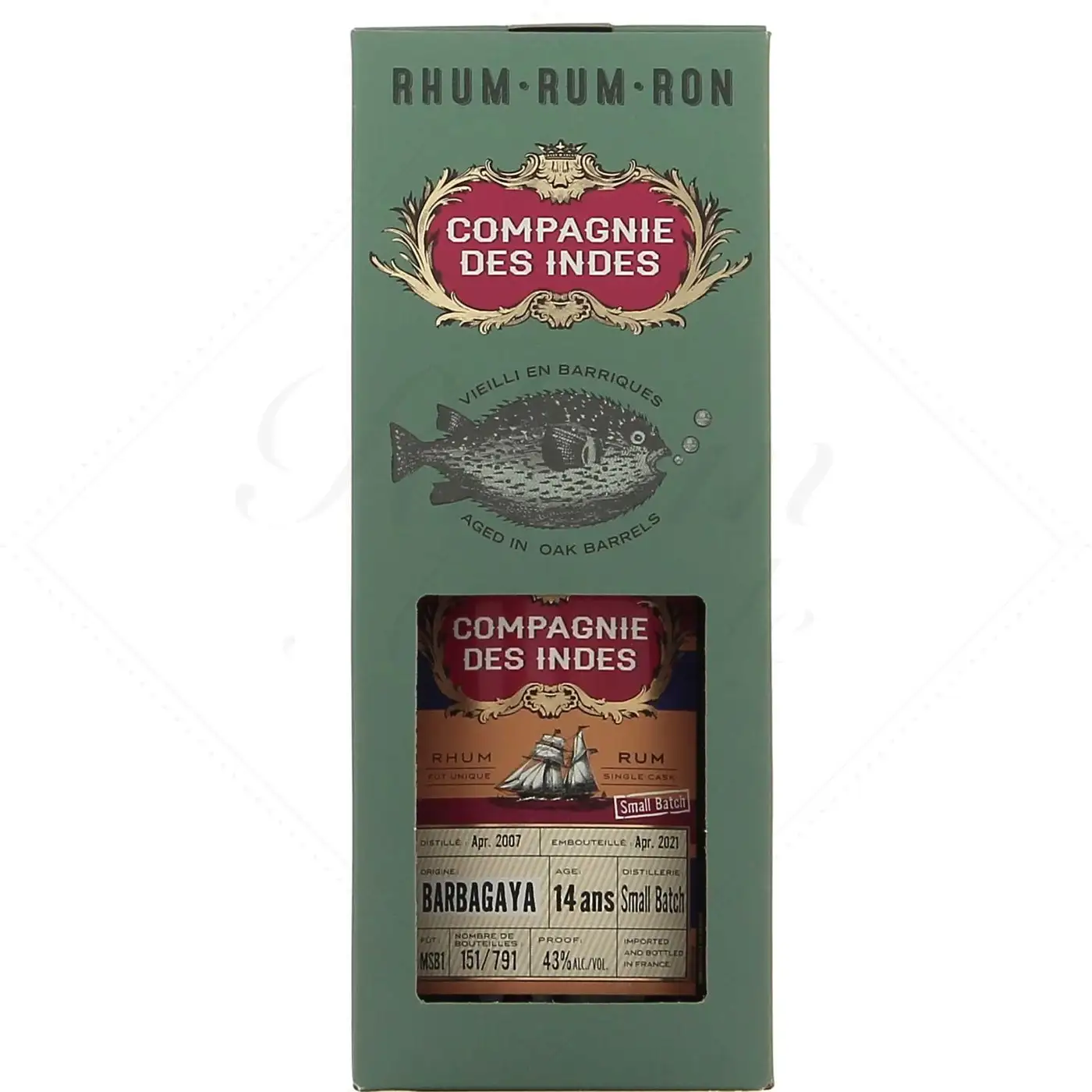 Image of the front of the bottle of the rum Barbagaya