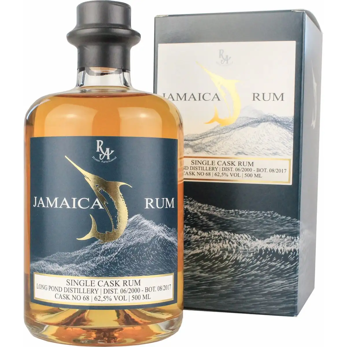 Image of the front of the bottle of the rum Rum Artesanal Jamaica Rum VRW