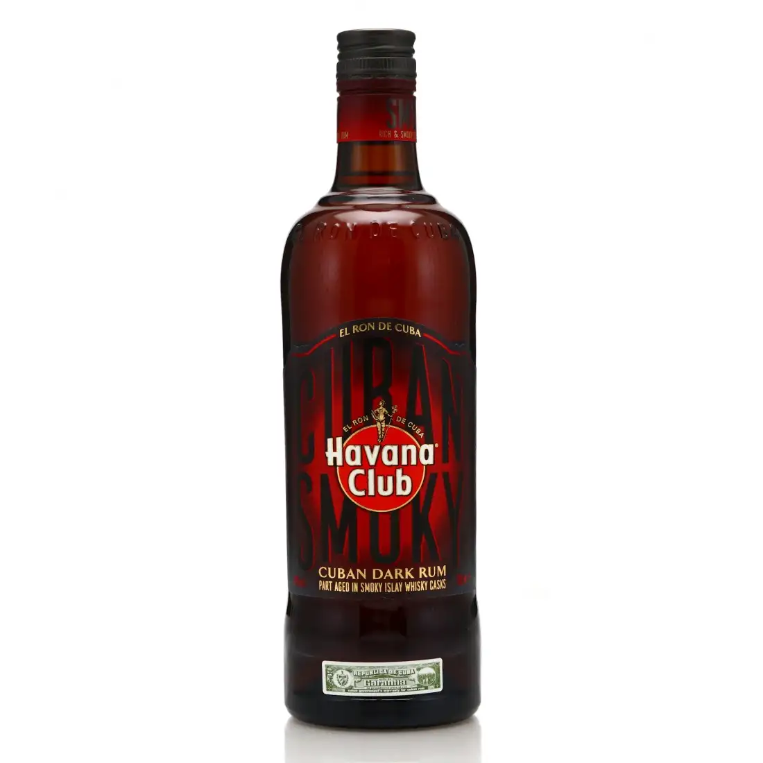 Image of the front of the bottle of the rum Cuban Smoky