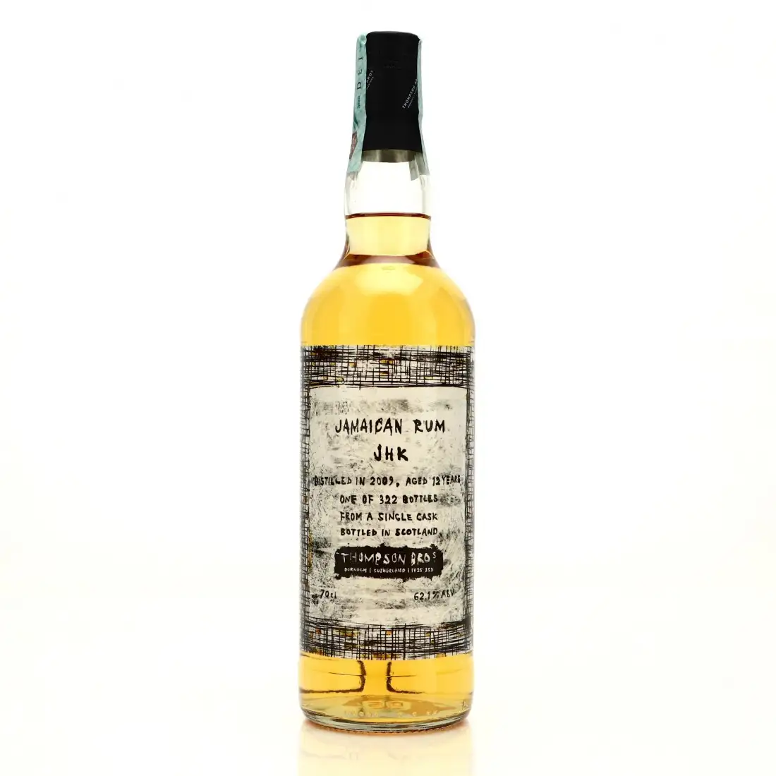 Image of the front of the bottle of the rumJamacian Rum JHK DOK