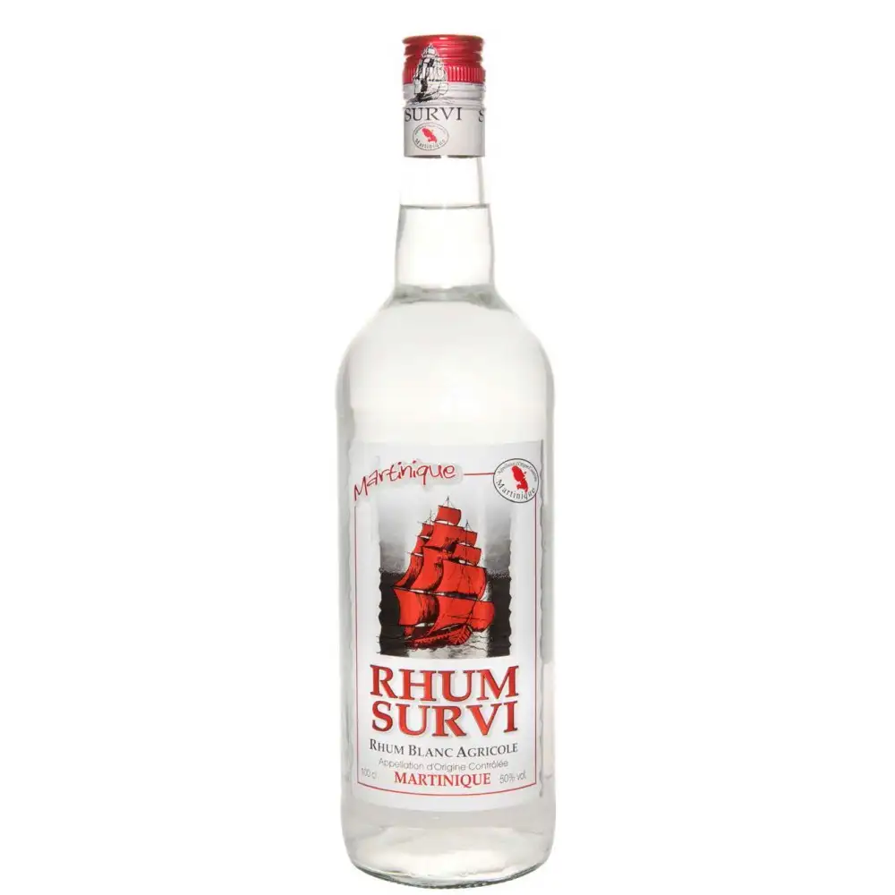 Image of the front of the bottle of the rum Rhum Survi Blanc
