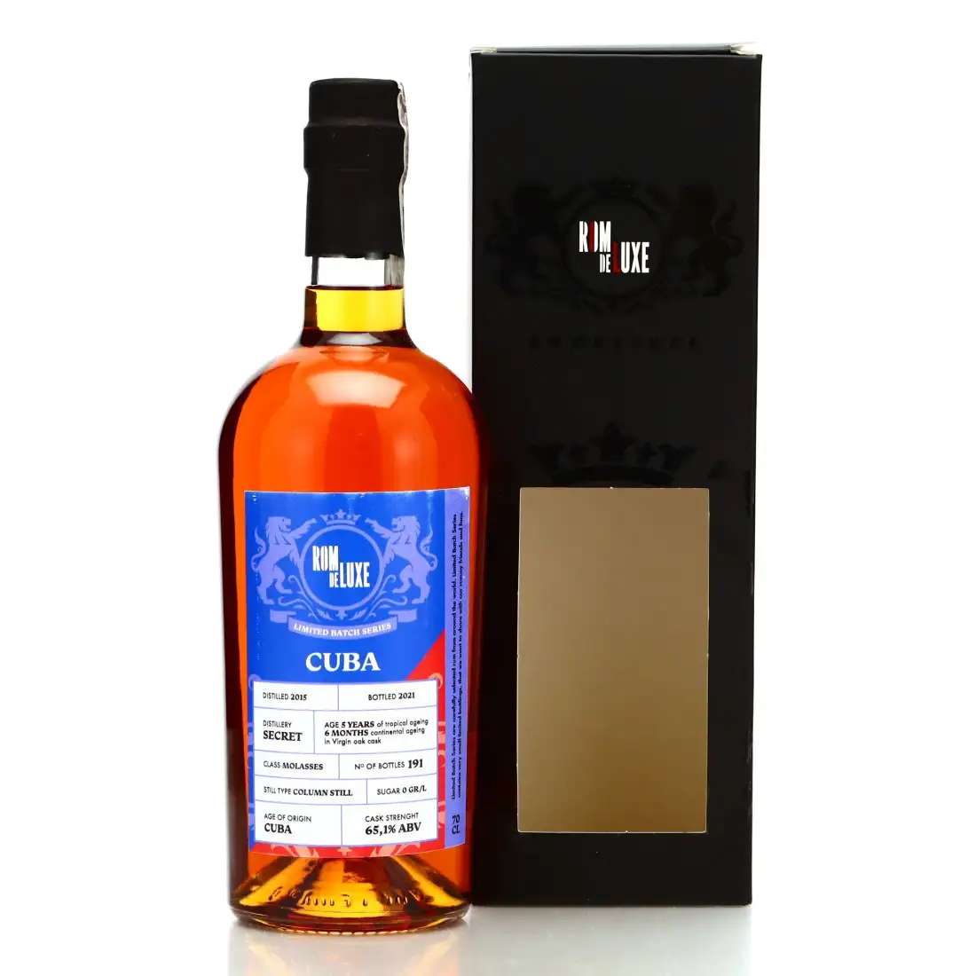 Image of the front of the bottle of the rumLimited Batch Series Cuba