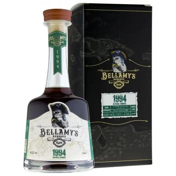 Image of the front of the bottle of the rum Bellamy‘s Reserve REV