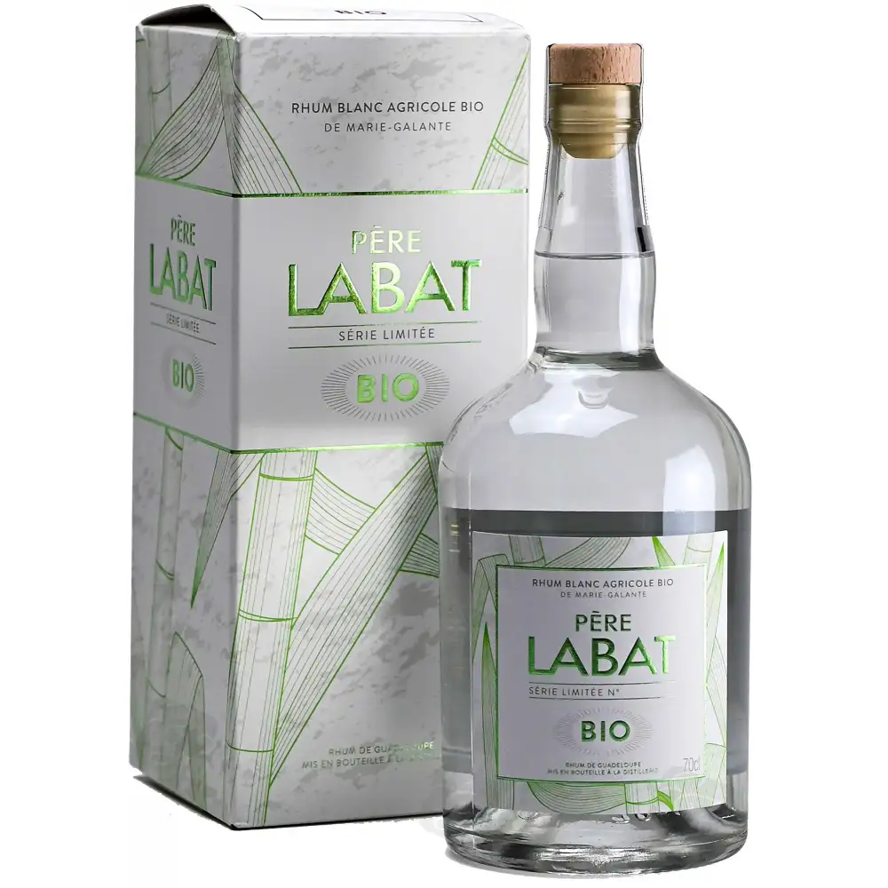 Image of the front of the bottle of the rum Père Labat BIO Blanc