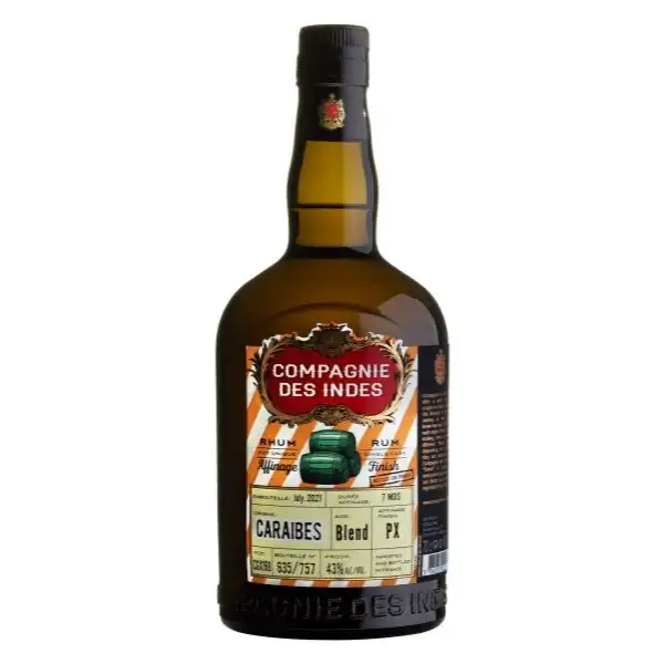 Image of the front of the bottle of the rumCaraïbes Blend PX (Bottled for Perola)