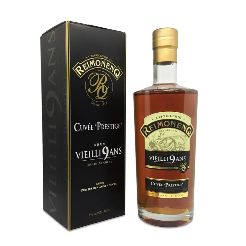 Image of the front of the bottle of the rum Cuvée Prestige vieilli 9 ans