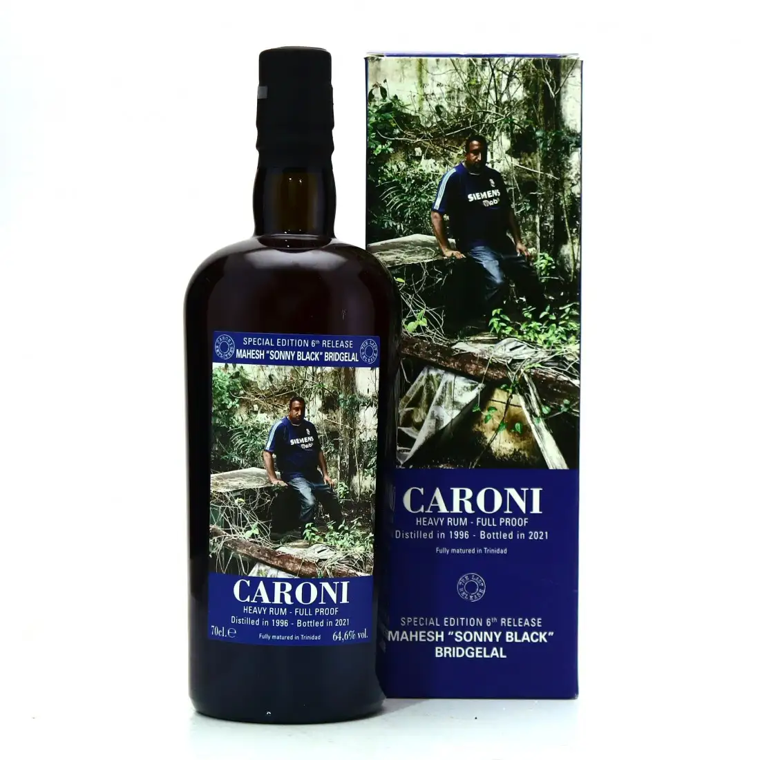 Image of the front of the bottle of the rum6th Employees Mahesh “Sonny Black” Bridgelal HTR