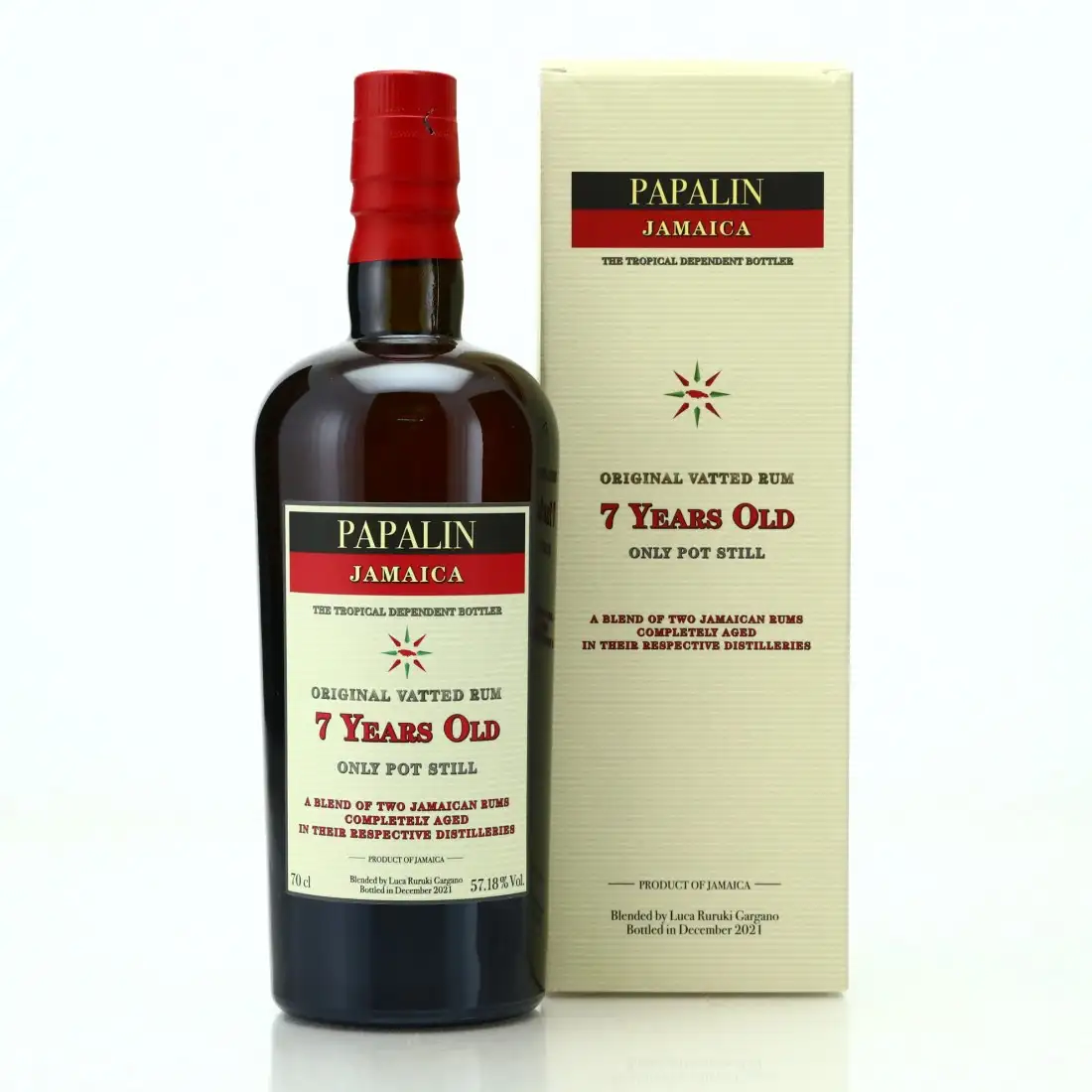 Image of the front of the bottle of the rum Papalin Jamaica