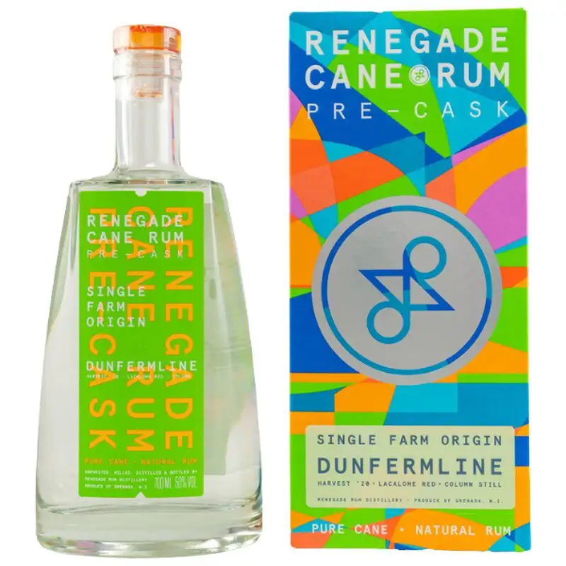 Image of the front of the bottle of the rumRhum Blanc Pre-Cask Dunfermline Column Still
