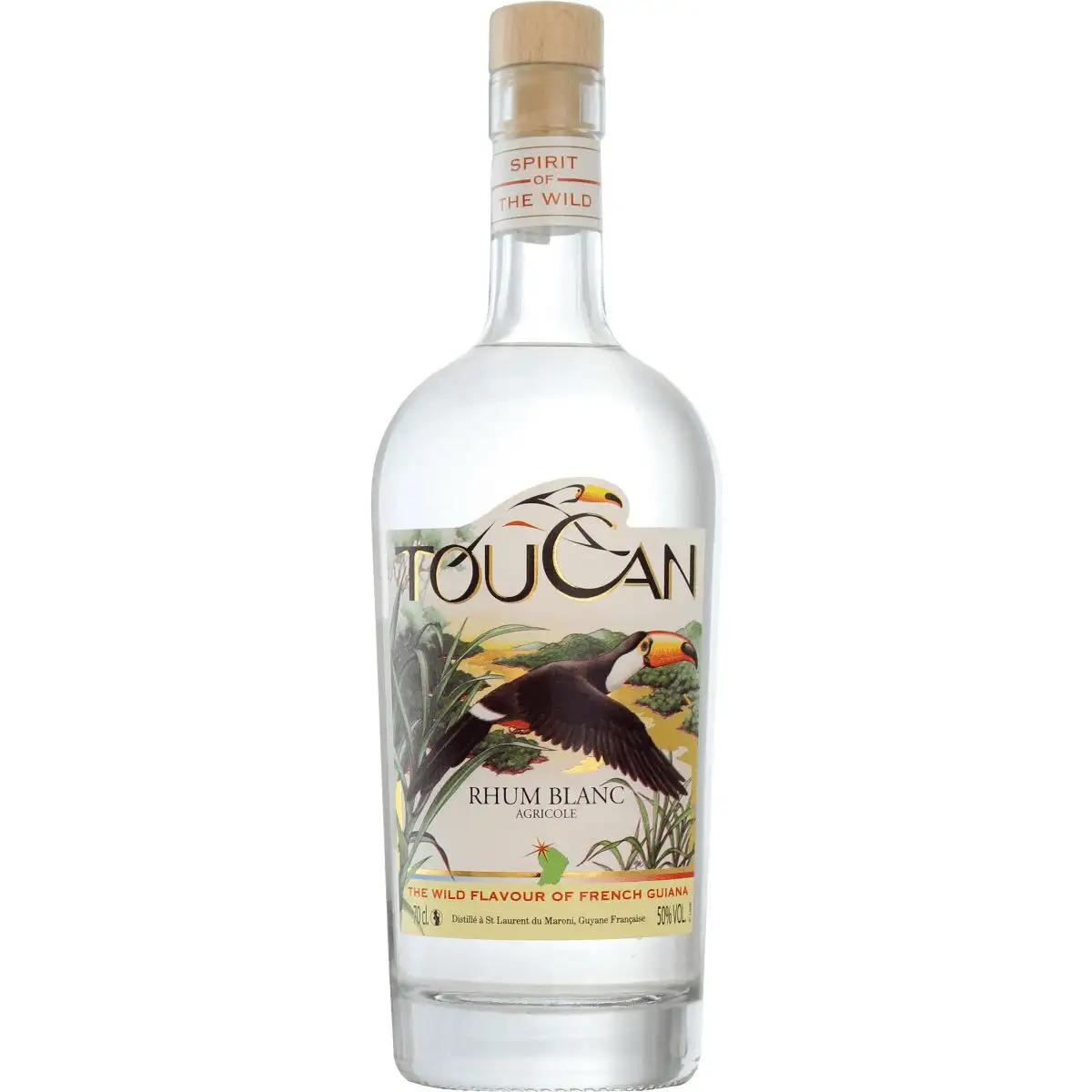 Image of the front of the bottle of the rum Blanc