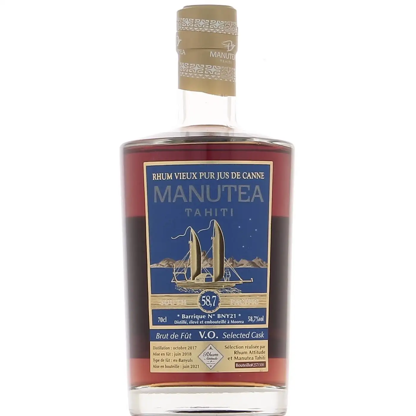 Image of the front of the bottle of the rumBrut de Fût V.O. Private Cask