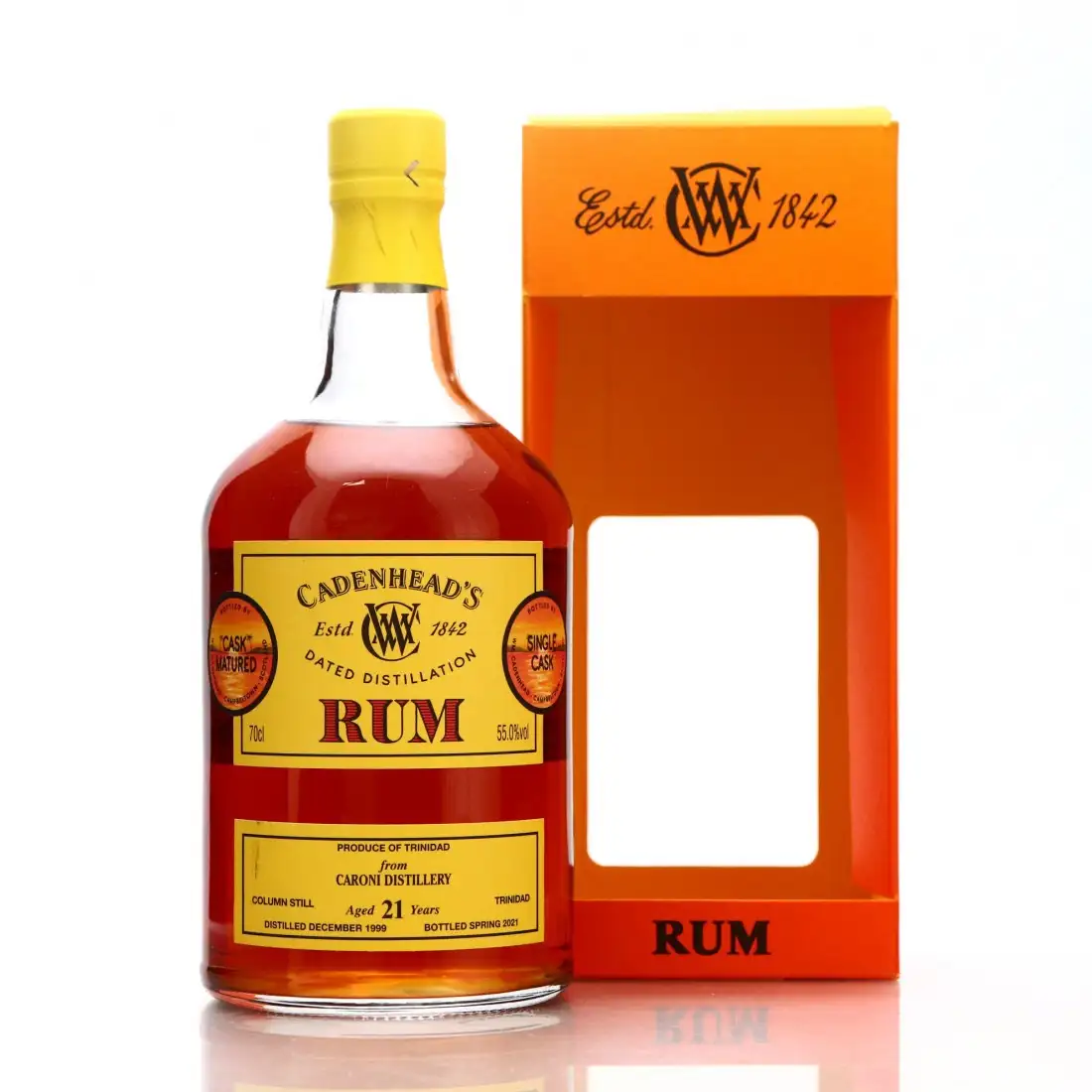 Image of the front of the bottle of the rum 1999