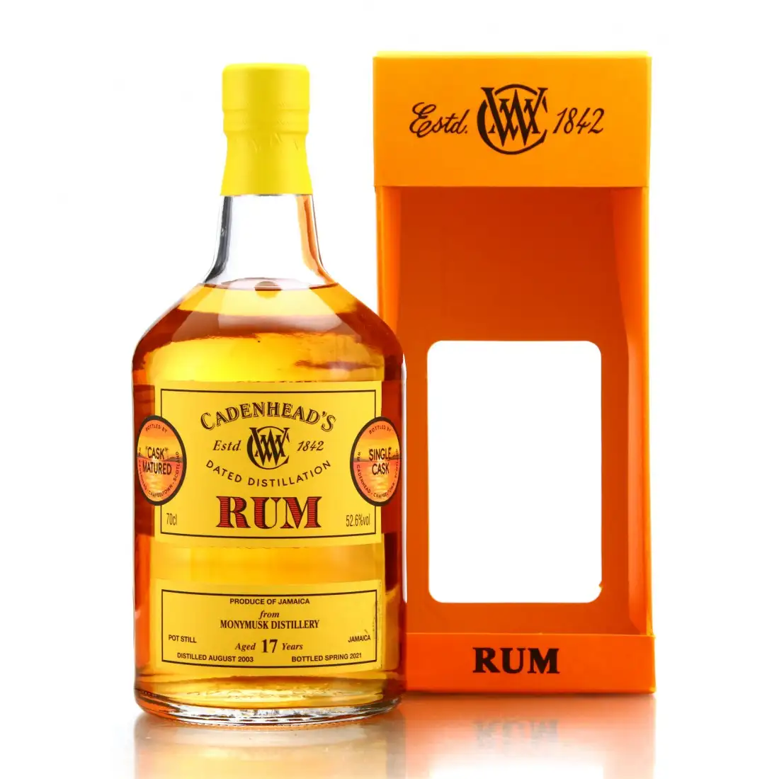 Image of the front of the bottle of the rum 2003