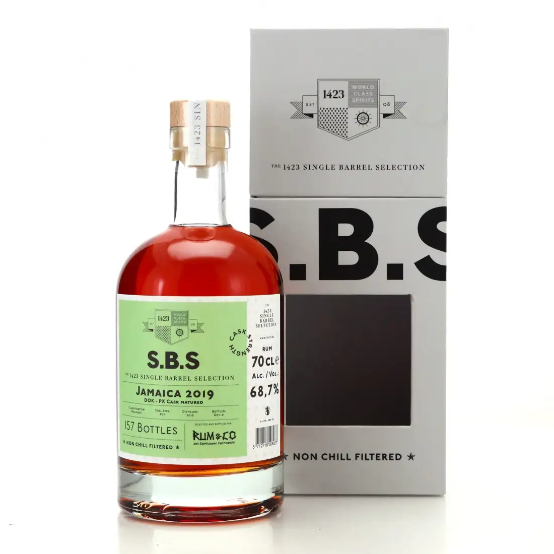 Image of the front of the bottle of the rum S.B.S Jamaica (Rum & Co) DOK