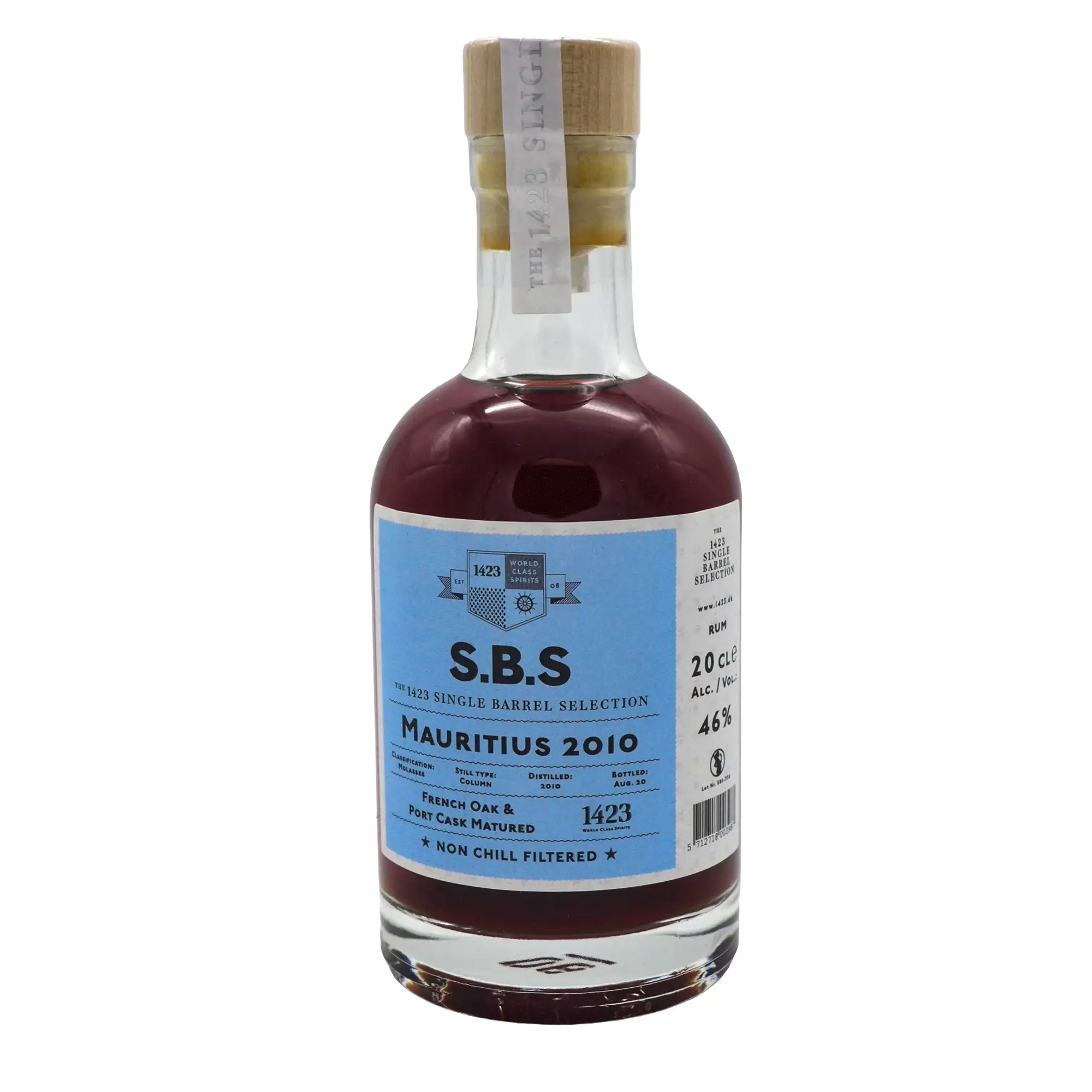 Image of the front of the bottle of the rum S.B.S Mauritius French Oak & Port Cask