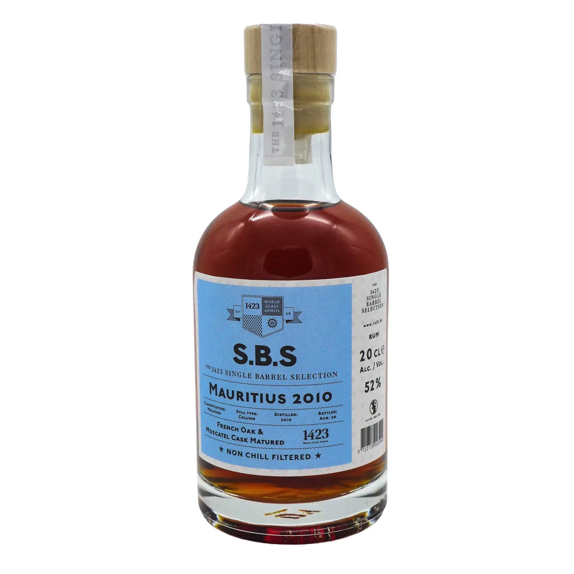 Image of the front of the bottle of the rum S.B.S Mauritius French Oak & Moscatel