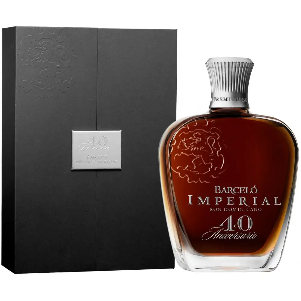 Image of the front of the bottle of the rum Ron Barceló Imperial Premium Blend 40 anniversario