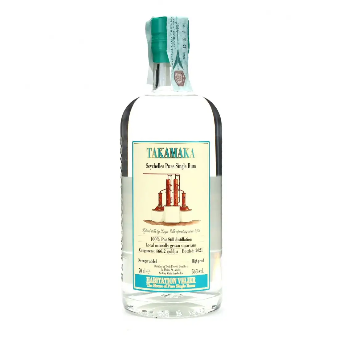 Image of the front of the bottle of the rum Takamaka