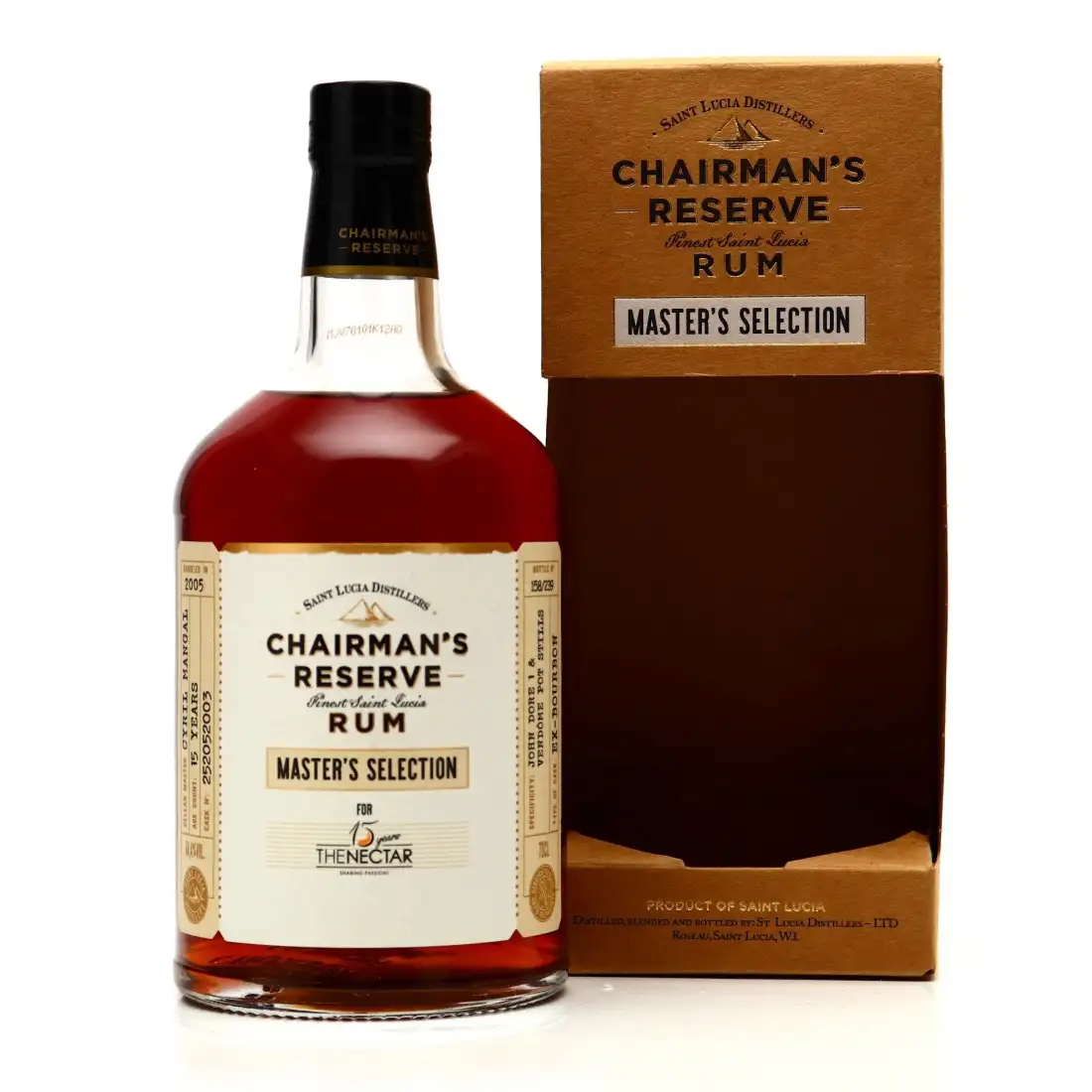 Image of the front of the bottle of the rum Chairman‘s Reserve Master's Selection (The Nectar 15th anniversary)