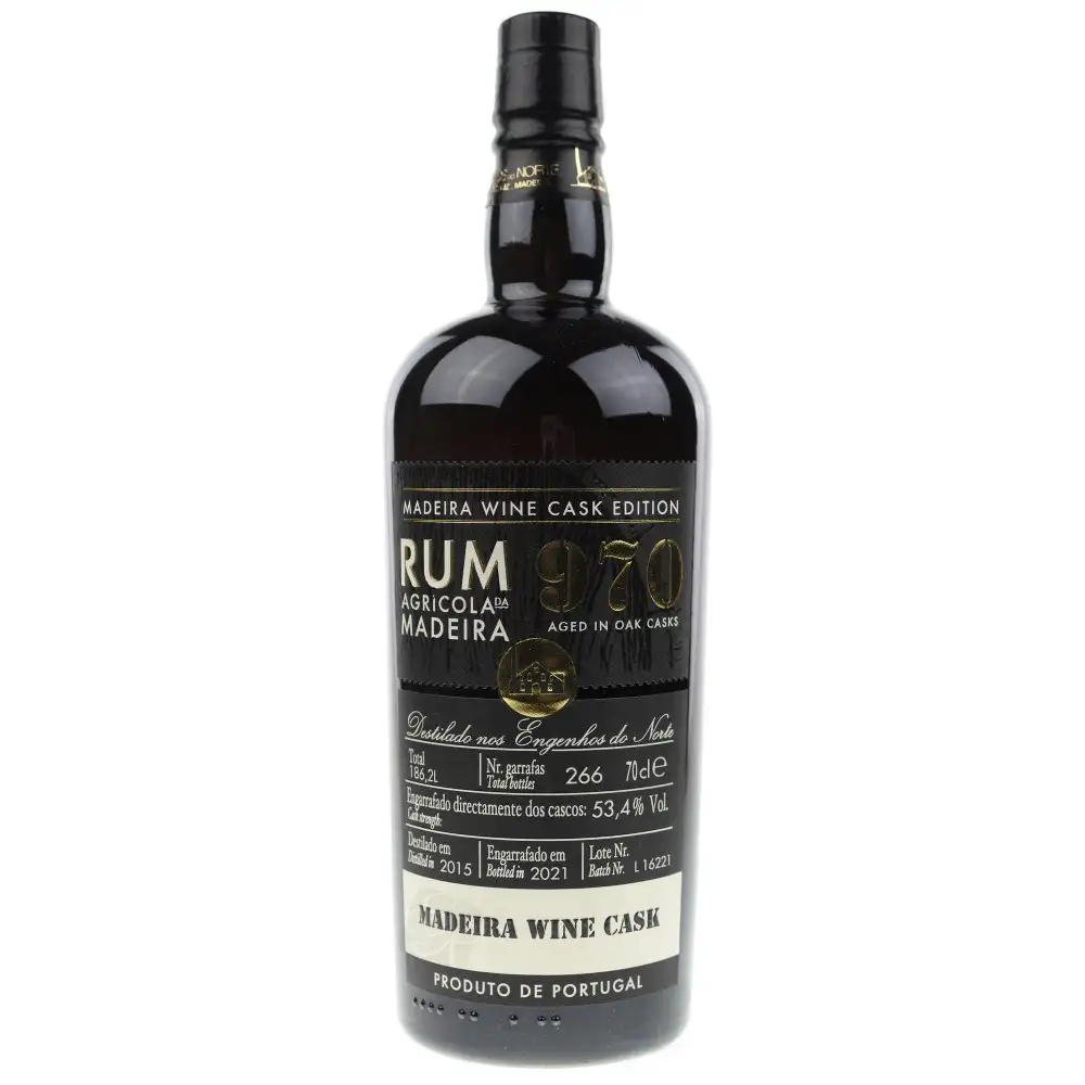Image of the front of the bottle of the rum 970 Madeira Wine Cask Edition 2021