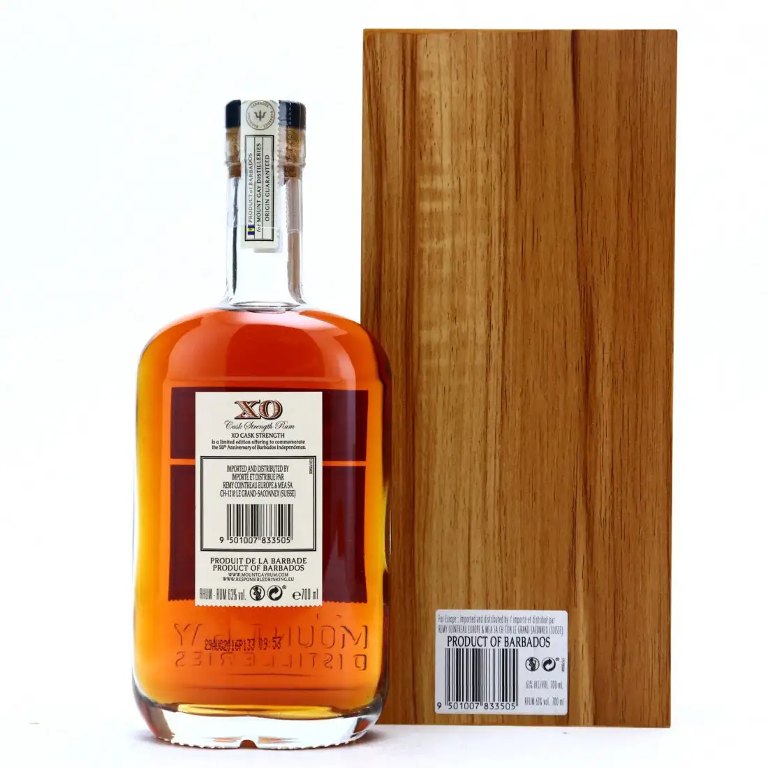 Image of the front of the bottle of the rumExtra Old XO Cask Strength Rum