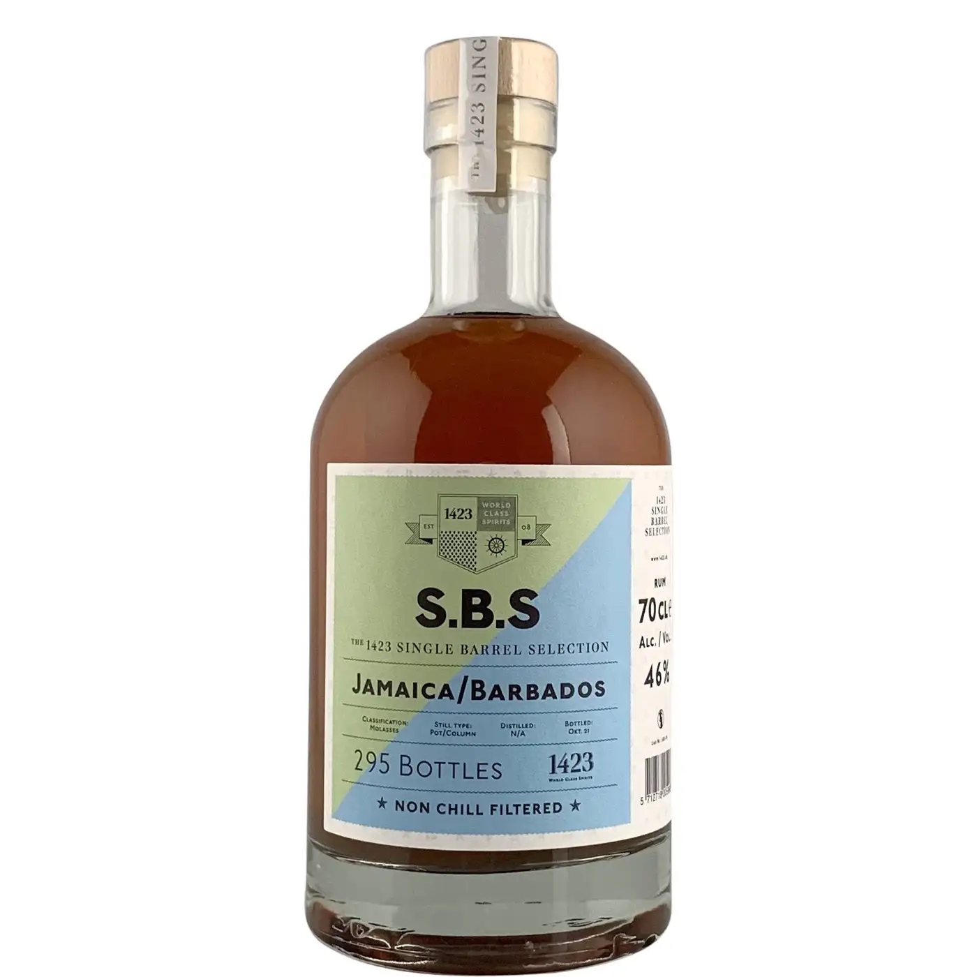 Image of the front of the bottle of the rumS.B.S Jamaica / Barbados
