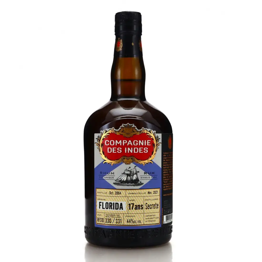 Image of the front of the bottle of the rum Florida