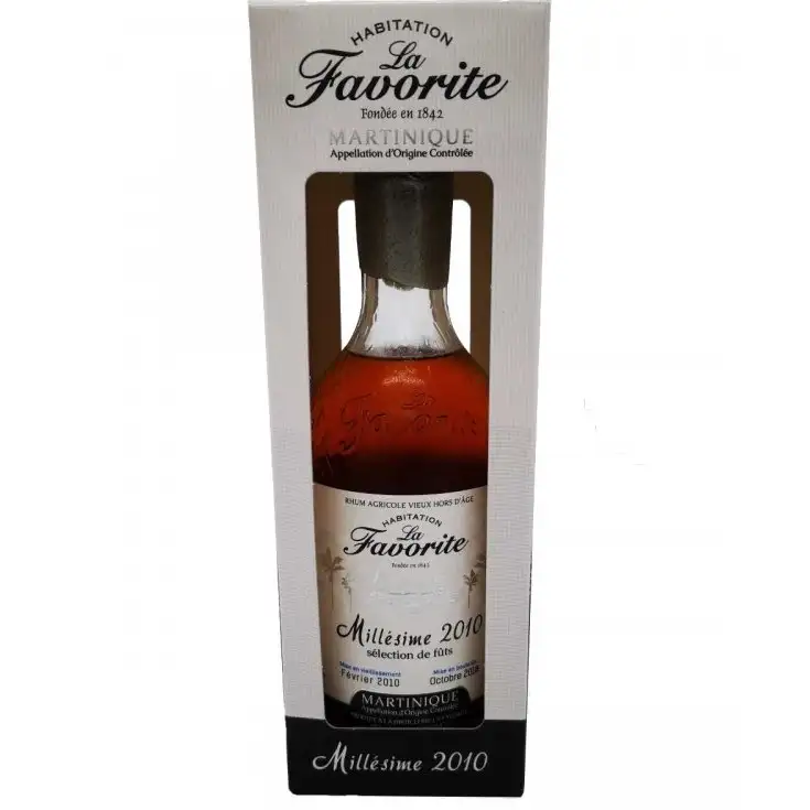 Image of the front of the bottle of the rum Millésime