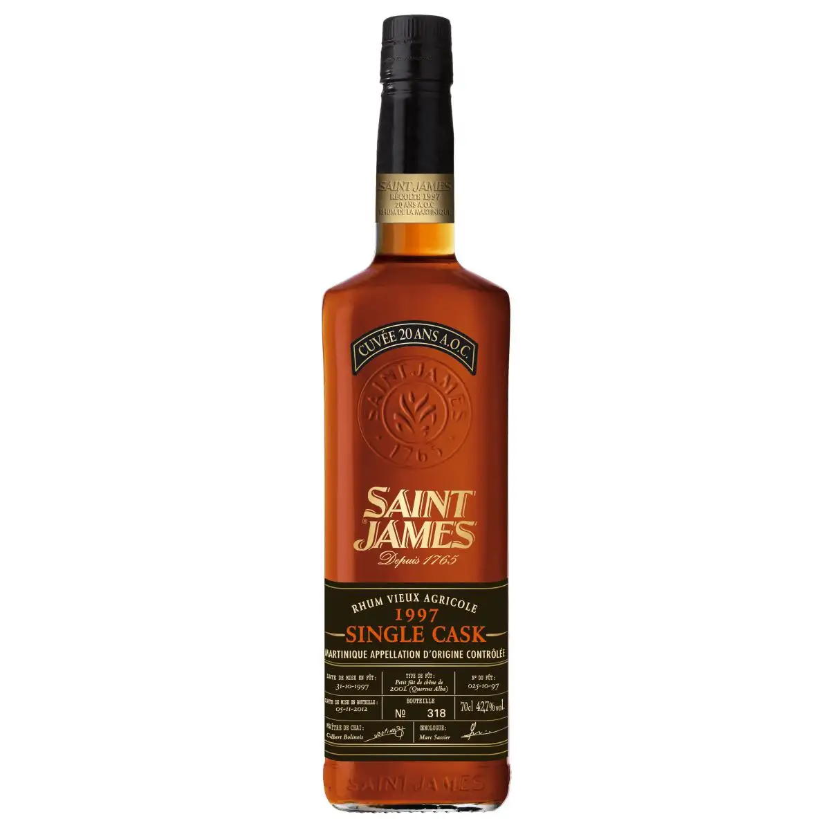 Image of the front of the bottle of the rum Single Cask