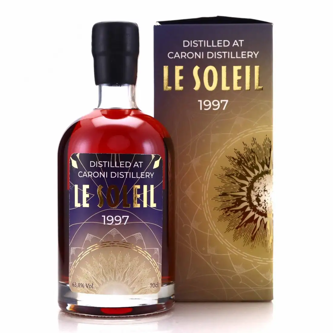 Image of the front of the bottle of the rum Le Soleil