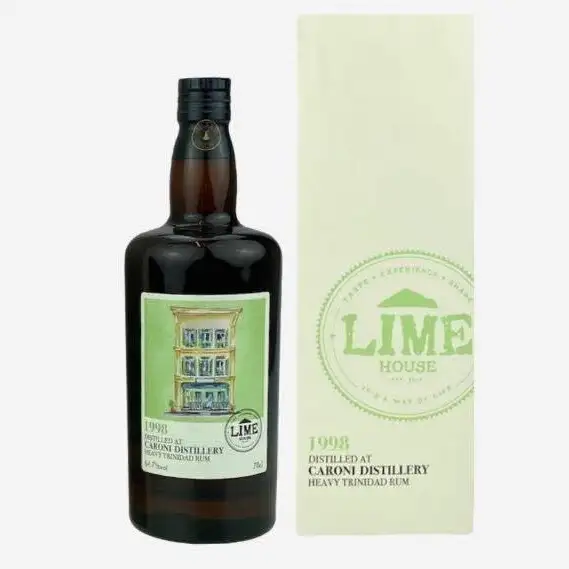 Image of the front of the bottle of the rum Lime House Caroni 1998 HTR