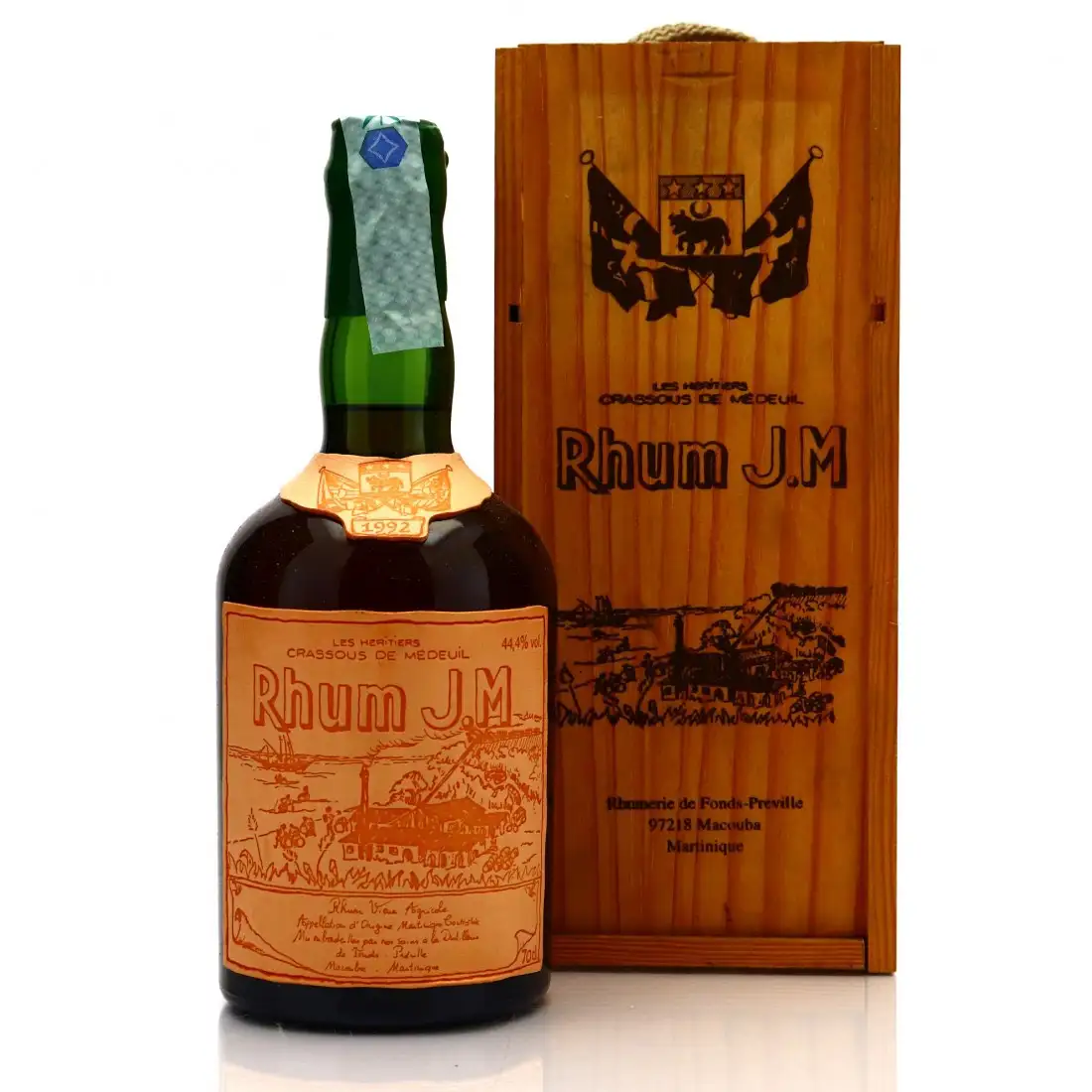 Image of the front of the bottle of the rum 1992