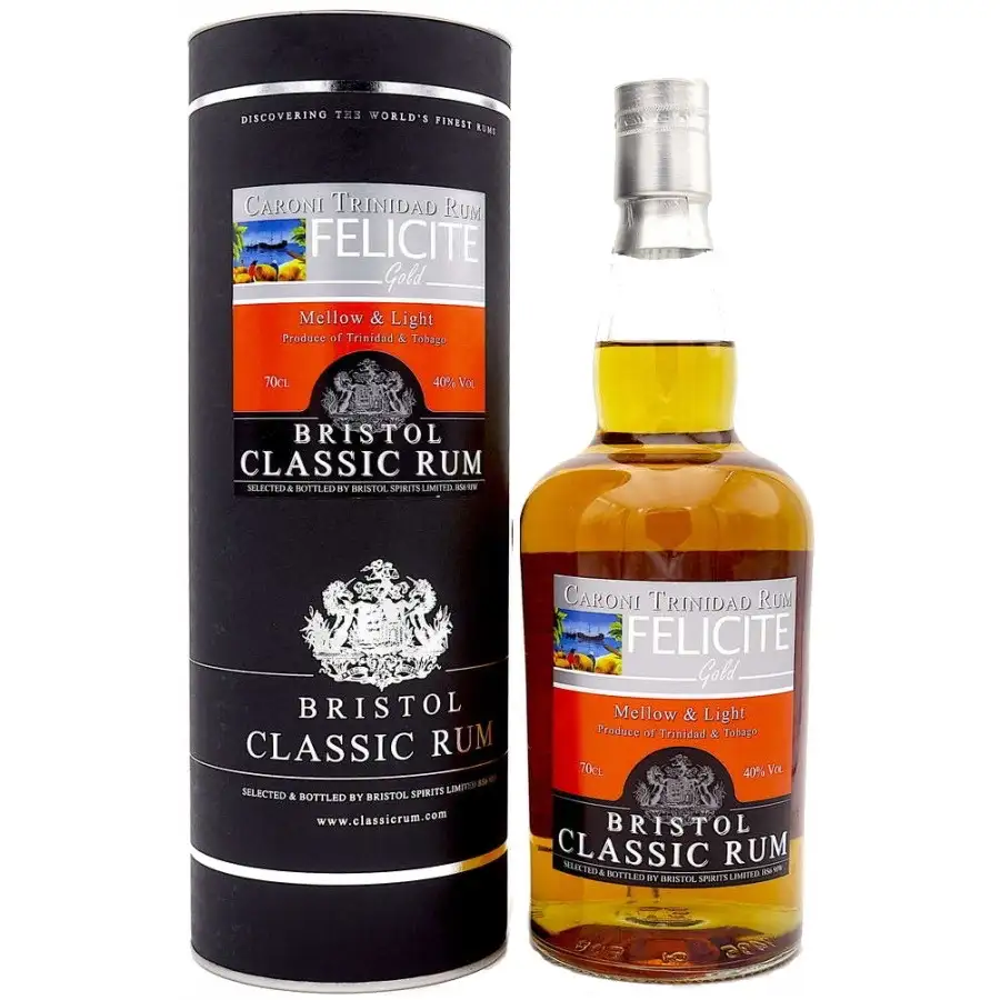 Image of the front of the bottle of the rum Felicite Gold Trinidad Rum