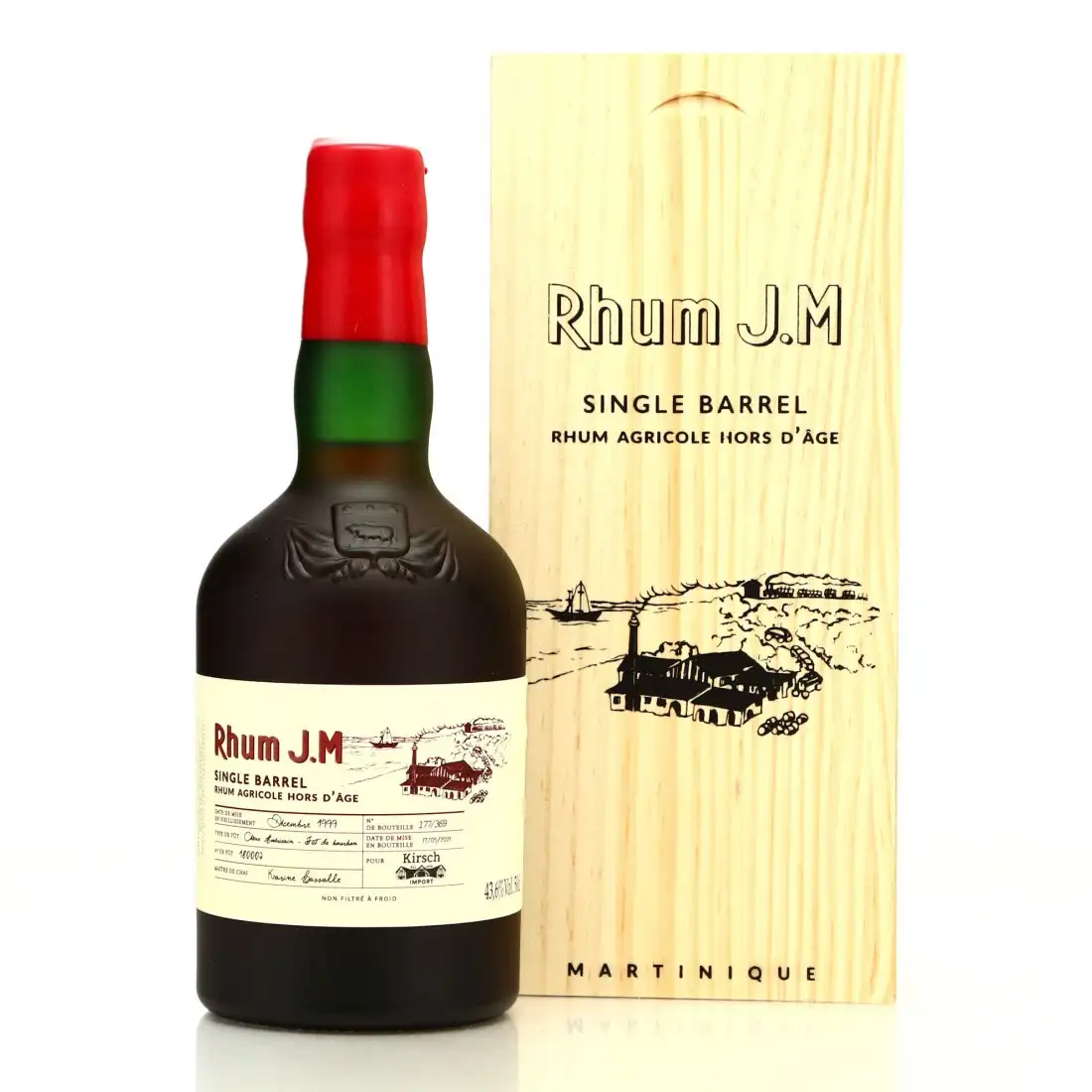 Image of the front of the bottle of the rum Single Barrel by Kirsch Import