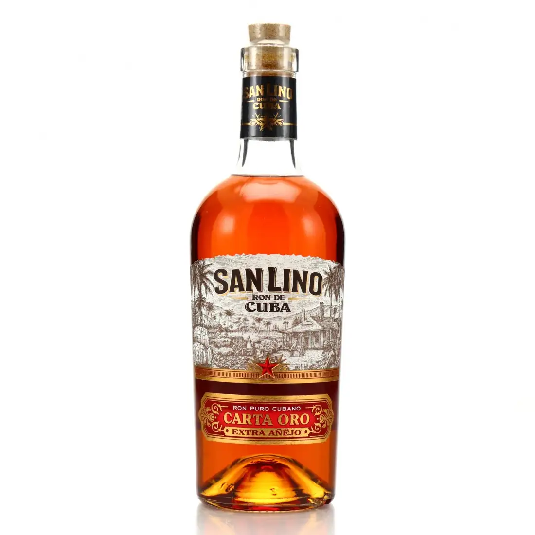 Image of the front of the bottle of the rumSan Lino Carta Oro Añejo