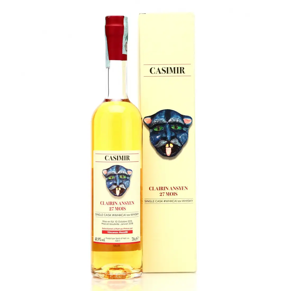 Image of the front of the bottle of the rum Clairin Ansyen Casimir (Vincenzo Mazzilli)