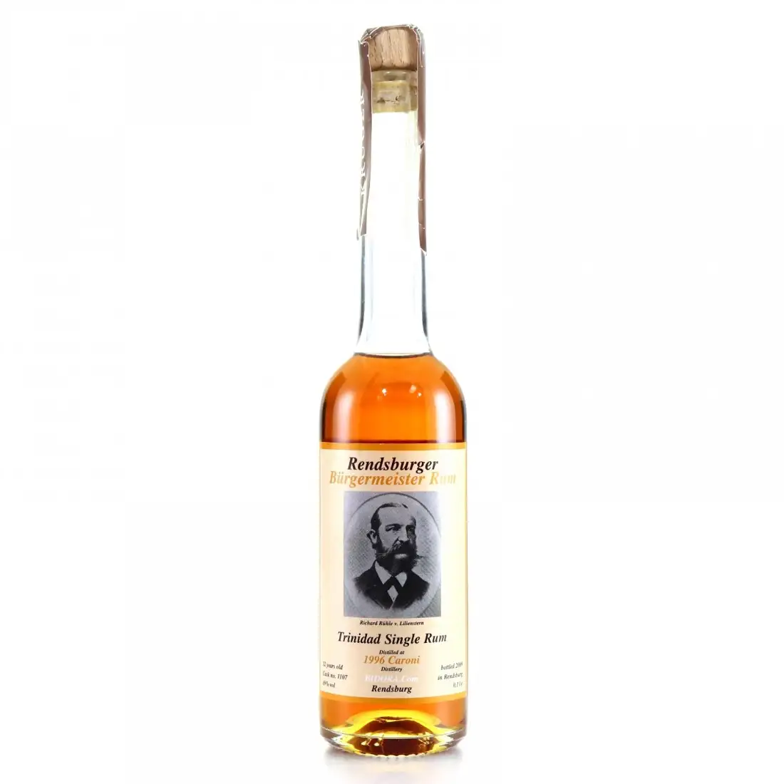 Image of the front of the bottle of the rum Rendsburger Bürgermeister Rum HTR