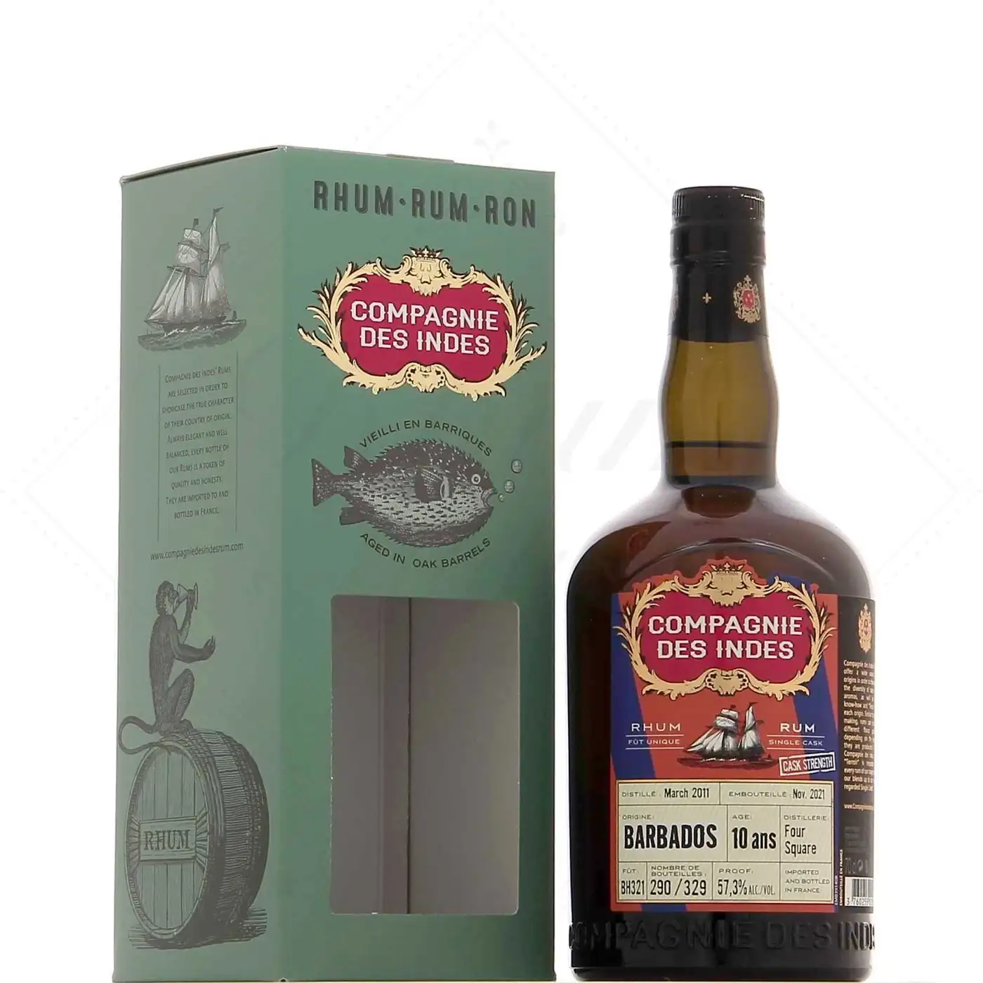 Image of the front of the bottle of the rum Barbados