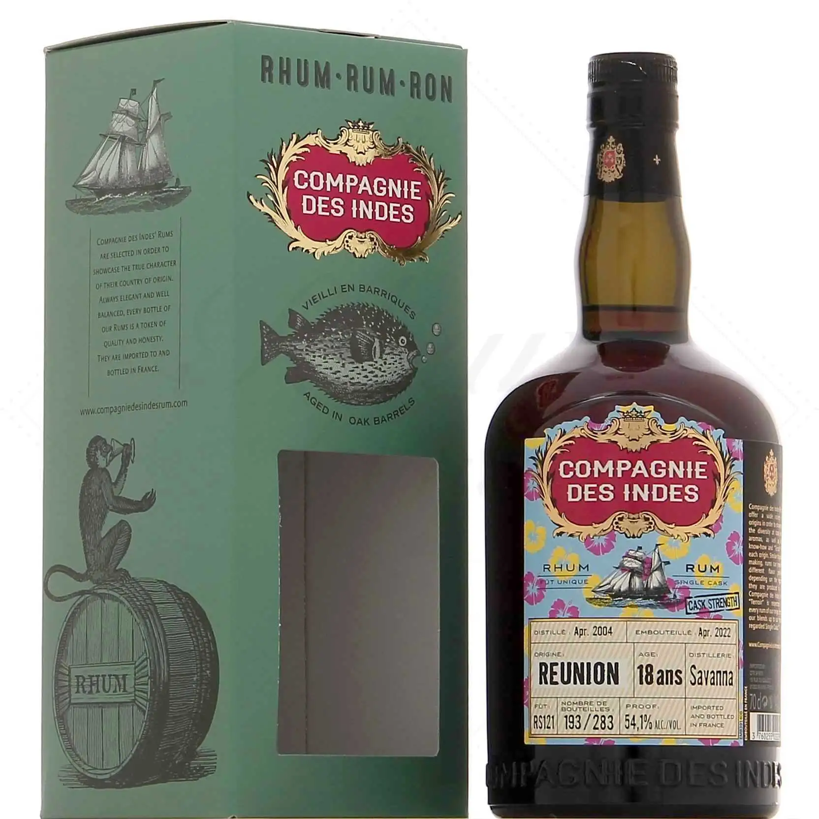 Image of the front of the bottle of the rum Reunion