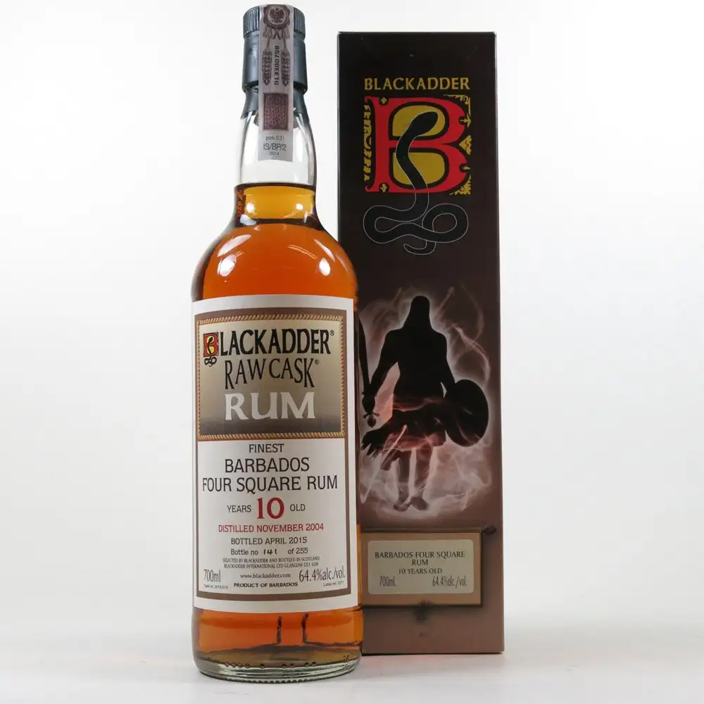 Image of the front of the bottle of the rum Raw Cask Four Square Rum