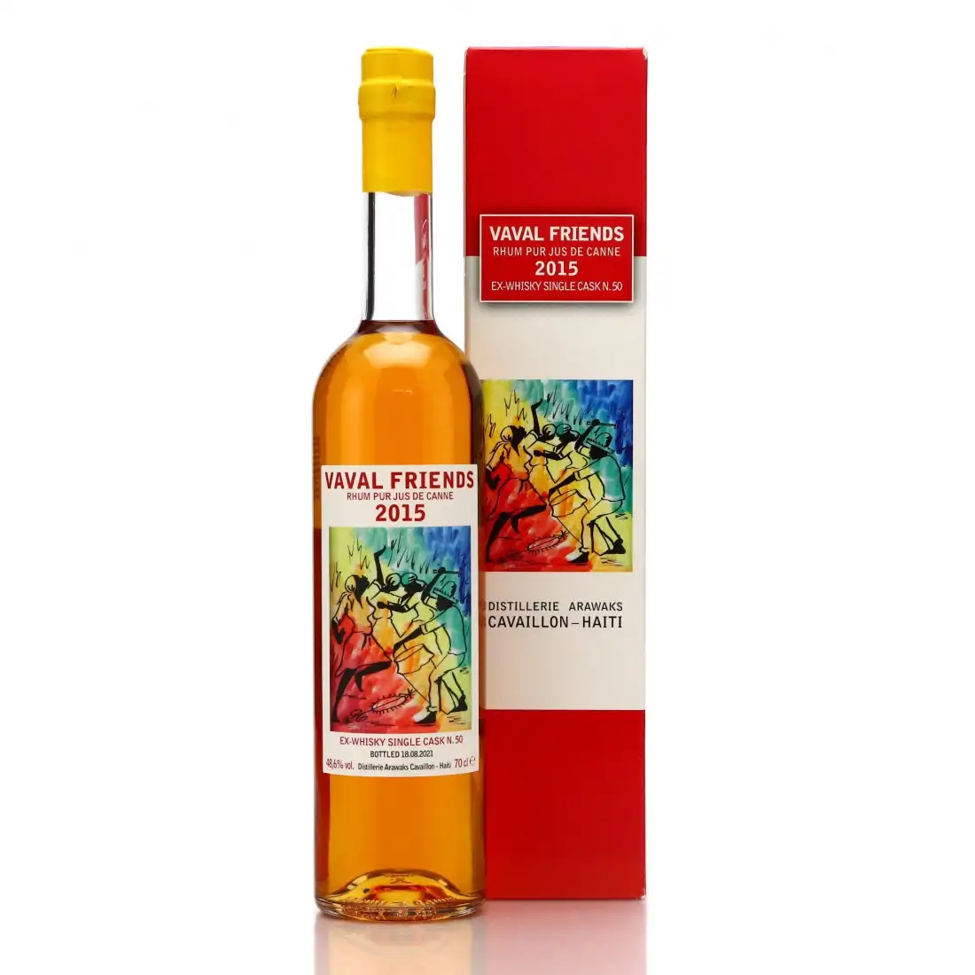 Image of the front of the bottle of the rumClairin Vaval Friends