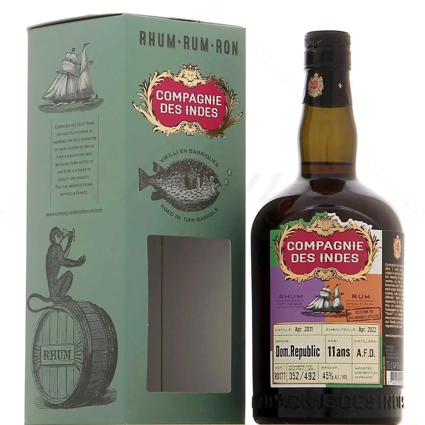 Image of the front of the bottle of the rum Dominican Republic