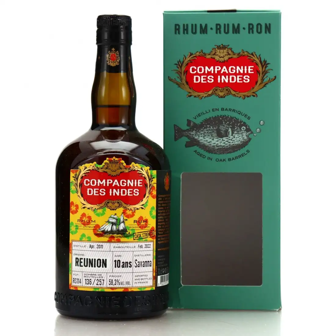 Image of the front of the bottle of the rum Reunion