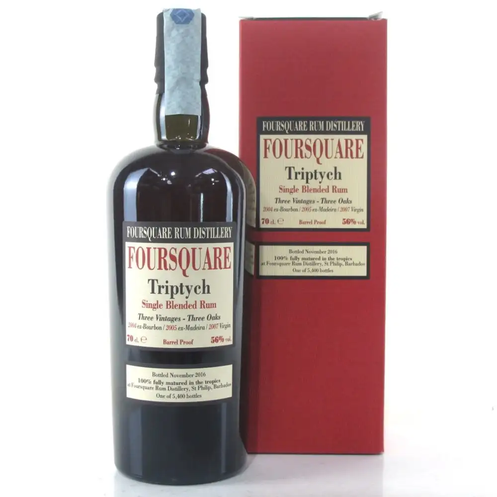 Image of the front of the bottle of the rum Triptych
