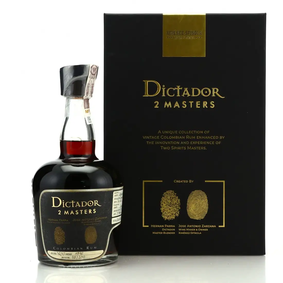 Image of the front of the bottle of the rum Dictador 2 Masters(Ximenez-Spinola)